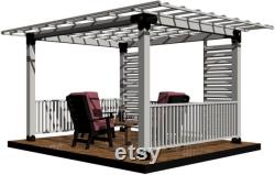 DIY 6X6 Rectangle Pergola Brackets Kit for Outdoor Bliss with Lattice Roof and Lattice Walls