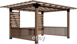 DIY 6X6 Rectangle Pergola Brackets Kit for Outdoor Bliss with Lattice Roof and Lattice Walls