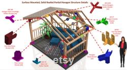 DIY 6x6 Partial Hexagon Pergola Gazebo Kit Easy Assembly for Outdoor Retreat