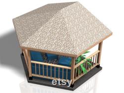 DIY 6x6 Partial Hexagon Pergola Gazebo Kit Easy Assembly for Outdoor Retreat
