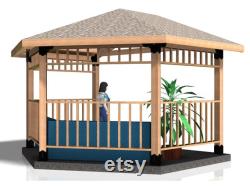 DIY 6x6 Partial Hexagon Pergola Gazebo Kit Easy Assembly for Outdoor Retreat
