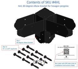 DIY 6x6 Partial Hexagon Pergola Gazebo Kit Easy Assembly for Outdoor Retreat