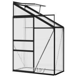 DIY Greenhouse Anthracite Aluminum Mini Greenhouse 48.7 Cubic ft.