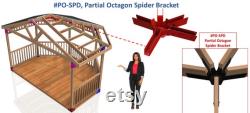 Diy Partial Octagon Spider Bracket Linear Octagon Gazebo Pavillion Patio Covering Poolside Hottub Grill Bar Park Venue
