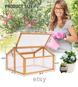 Double Box Wooden Greenhouse Cold Frame Raised Plants Bed Protection