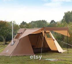 Double Peak Tent with Chimney Hole 300D Oxford Waterproof Sunscreen Outdoor Camping Cooking Glamping Tourist Sanctuary Shelter outdoor tent