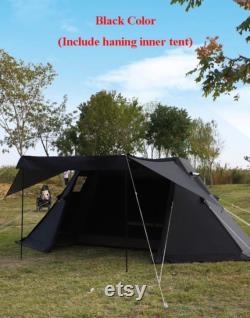 Double Peak Tent with Chimney Hole 300D Oxford Waterproof Sunscreen Outdoor Camping Cooking Glamping Tourist Sanctuary Shelter outdoor tent