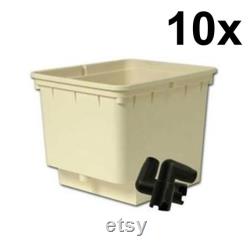 Dutch Bucket Bato Bucket , 11 Liter, with Siphon Elbows, Hydroponic, 12 x 10 x 9 10 Pack Free Shipping 1-2month lead time