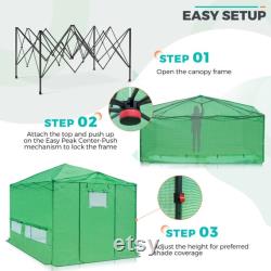 EAGLE PEAK 12x8 Portable Large Walk-in Pop up Greenhouse with Support Pole