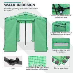 EAGLE PEAK 12x8 Portable Large Walk-in Pop up Greenhouse with Support Pole