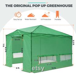 EAGLE PEAK 12x8 Portable Large Walk-in Pop up Greenhouse with Support Pole