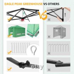 EAGLE PEAK 12x8 Portable Large Walk-in Pop up Greenhouse with Support Pole