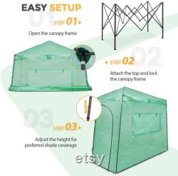 EAGLE PEAK 2.7m x1.6m Portable Walk-in Greenhouse Instant Pop-up Indoor Outdoor with Roll-Up Zipper Entry Doors and Side Windows