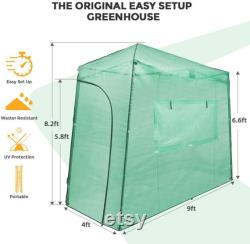 EAGLE PEAK 2.7m x1.6m Portable Walk-in Greenhouse Instant Pop-up Indoor Outdoor with Roll-Up Zipper Entry Doors and Side Windows