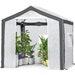 Eagle Peak 8 ' X 8 ' Portable Walk-in Greenhouse With Roll-up Zipper Entry Door And 3 Large Roll-up Screen Windows, White