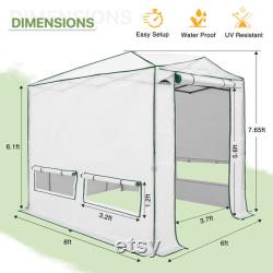 EAGLE PEAK 8x6 Portable Walk-in Greenhouse Translucent Woven PE Green House