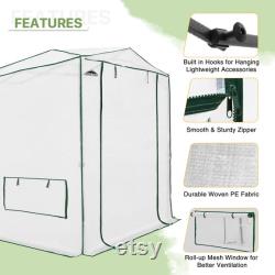 EAGLE PEAK 8x6 Portable Walk-in Greenhouse Translucent Woven PE Green House