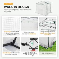 EAGLE PEAK Easy Fast Setup 8'x6' Portable Walk-in Pop-up Greenhouse Canopy, White