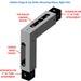 Elbow Insert For 2 X 2 Aluminum Tubes- Right Hand, Hidden Hinge And Top Hanging Roller Mounting Capable Bifold Frame Corner Elbow