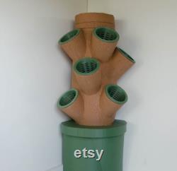 Elegant Wood-Look Corner Hydroponic Tower Garden Indoor Vertical Planter for Fresh Herbs and Vegetables