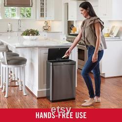 Elite Stainless Steel Sensor Trash Can for Home and Kitchen, Batteries Included, 12.4 Gallon, Charcoal
