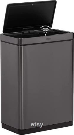 Elite Stainless Steel Sensor Trash Can for Home and Kitchen, Batteries Included, 12.4 Gallon, Charcoal