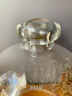 Etched Glass Garden Cloche, Vintage Glass Dome, French Garden, Plant Protection