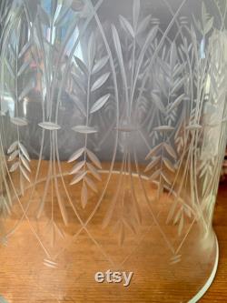 Etched Glass Garden Cloche, Vintage Glass Dome, French Garden, Plant Protection