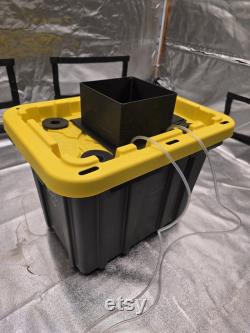 Expandable Hydroponic Planter Tool-Free Setup, 6 Rockwool Holder, Water Indicator, 1 PVC Drain, and Air Tube Routing Ports