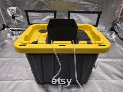 Expandable Hydroponic Planter Tool-Free Setup, 6 Rockwool Holder, Water Indicator, 1 PVC Drain, and Air Tube Routing Ports
