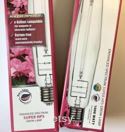 Eye Hortilux 1000 Watt Enhanced Spectrum Super HPS Grow Lamp Set of 2 NEW