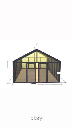 Finished Greenhouse Luxury Cottage Cabin Venue Glass tiny house pieces 14ftx24ft