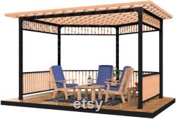 Floating Deck 4x4 Partial Hexagon Pergola Gazebo DIY Kit