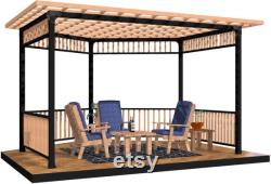 Floating Deck 4x4 Partial Hexagon Pergola Gazebo DIY Kit