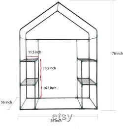 Full DIY Green House Kit, (Materials instructions) WALK-IN 2 Tier 8 Shelf Portable Lawn and Garden Greenhouse(56 W x 56 D x 76 H)