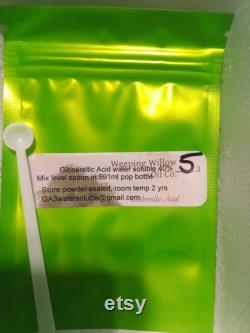 GA3 Gibberellic acid water soluble 40 , 5g .15ml measuring spoon, instructions, 232 plant Bible, The Gibberellic Advantage eBooks