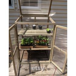 Garden Cold Frame Wooden Greenhouse For Plants Vegetables Gray