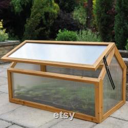 Garden Grow Polycarbonate Wooden Cold Frame Greenhouse Outdoor Planting Shelter