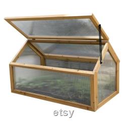 Garden Grow Polycarbonate Wooden Cold Frame Greenhouse Outdoor Planting Shelter