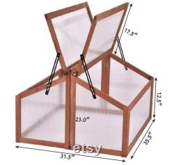 Garden Grow Polycarbonate Wooden Cold Frame Greenhouse Outdoor Planting Shelter