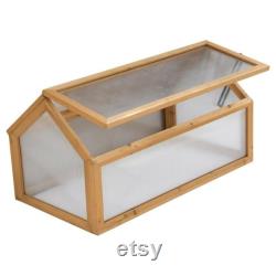 Garden Grow Polycarbonate Wooden Cold Frame Greenhouse Outdoor Planting Shelter