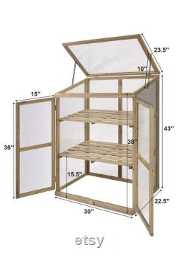 Garden Portable Wooden Cold Frame Greenhouse Raised Flower Planter Protection (30.0 X22.4 X42.9 )