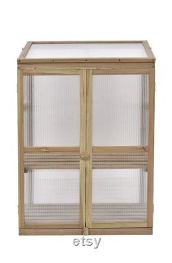 Garden Portable Wooden Cold Frame Greenhouse Raised Flower Planter Protection (30.0 X22.4 X42.9 )