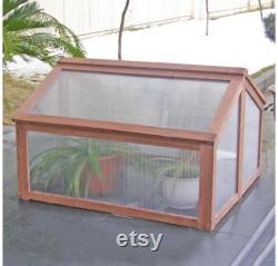 Garden Portable Wooden Cold Frame Greenhouse Raised Flower Planter Protection (35.4 X31.3 X23.0 )