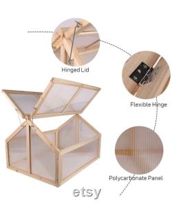 Garden Portable Wooden Cold Frame Greenhouse, Raised Planter Protection Box, for Indoor and Outdoor (31 L x 23 W x 20 H)