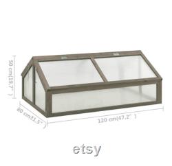 Garden Portable Wooden Greenhouse Cold Frame, Planter Box, Raised Plants Bed Protection (Gray or Orange)
