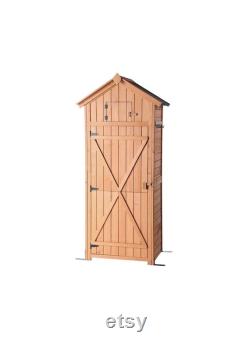 Garden Storage Shed Garden Tool Storage Cabinet Lockable Arrow Wooden Storage Sheds Organizer for Home, Yard, Outdoor