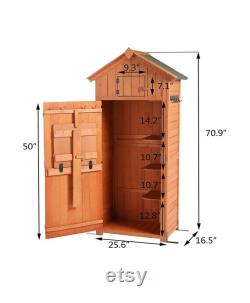 Garden Storage Shed Garden Tool Storage Cabinet Lockable Arrow Wooden Storage Sheds Organizer for Home, Yard, Outdoor