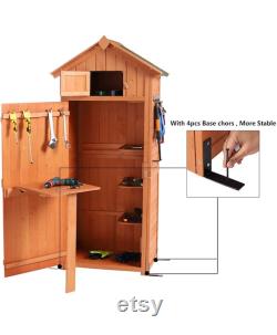 Garden Storage Shed Garden Tool Storage Cabinet Lockable Arrow Wooden Storage Sheds Organizer for Home, Yard, Outdoor