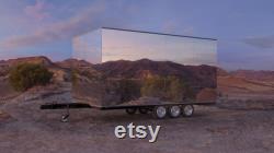 Get 50 off today GLASS TRAILER mirrored mobile house. Empty interior.